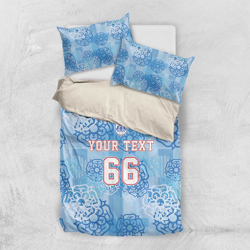 Custom World Football 2026 England Bedding Set Three Lions and Tudor Rose Pattern