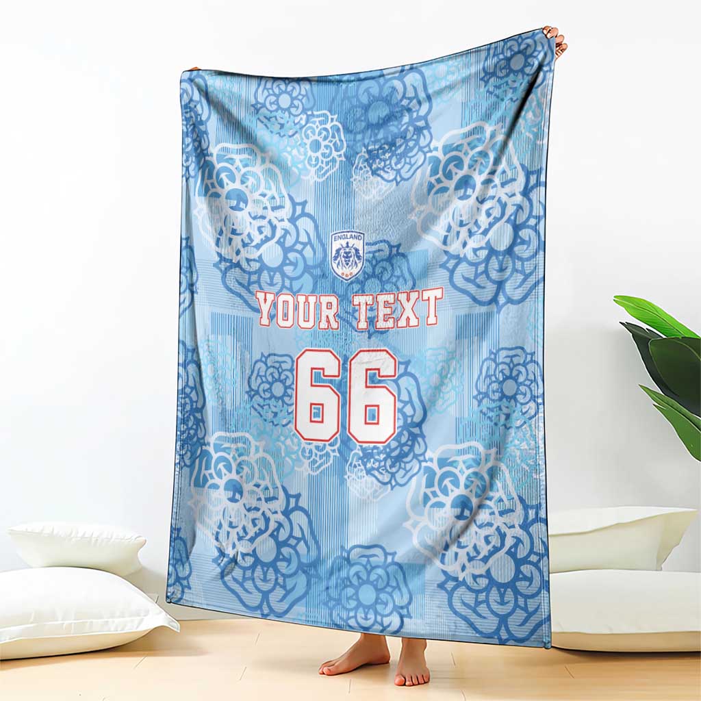 Custom World Football 2026 England Blanket Three Lions and Tudor Rose Pattern