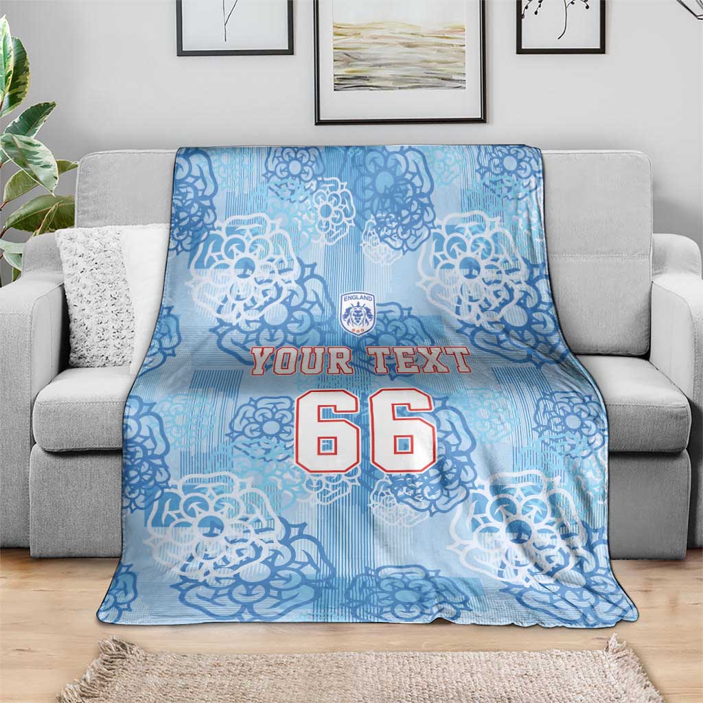 Custom World Football 2026 England Blanket Three Lions and Tudor Rose Pattern
