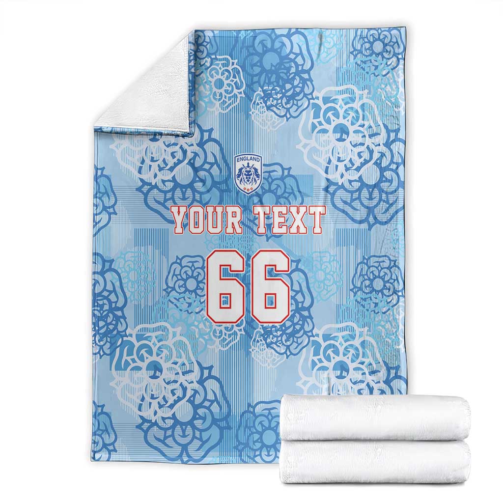 Custom World Football 2026 England Blanket Three Lions and Tudor Rose Pattern