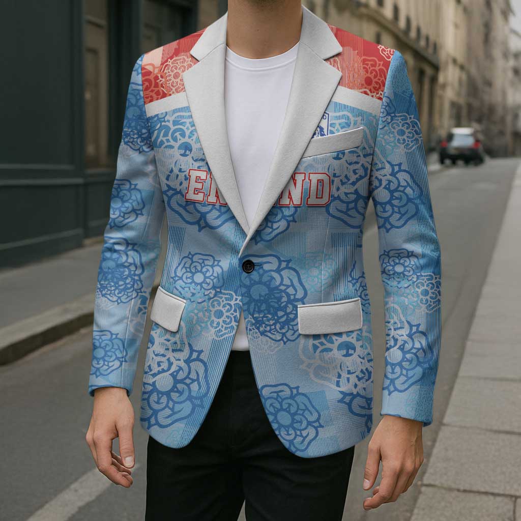 Custom World Football 2026 England Blazer Three Lions and Tudor Rose Pattern