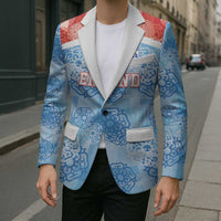 Custom World Football 2026 England Blazer Three Lions and Tudor Rose Pattern