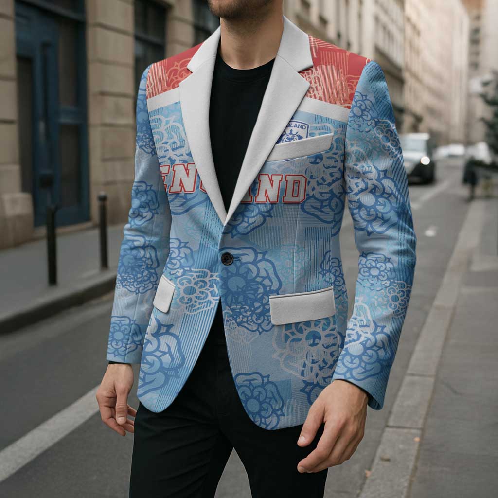 Custom World Football 2026 England Blazer Three Lions and Tudor Rose Pattern