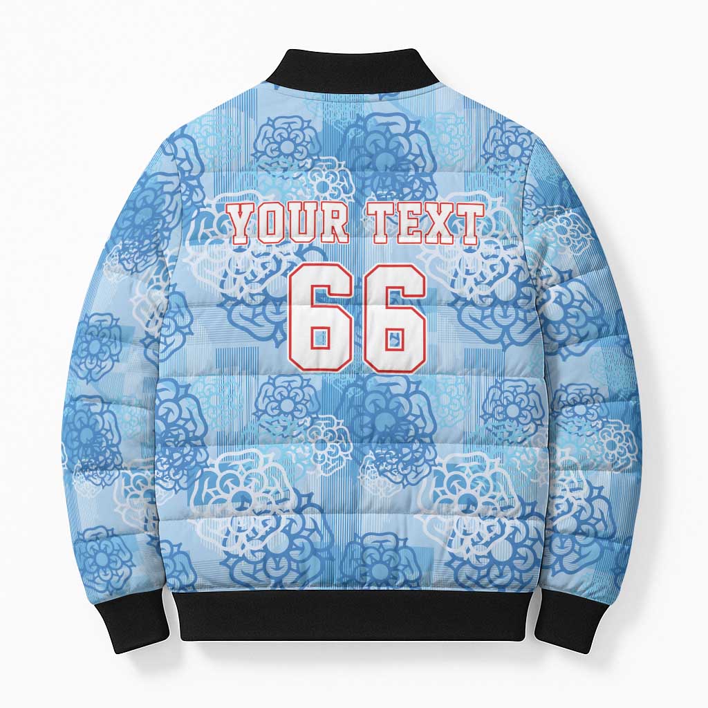 Custom World Football 2026 England Bomber Puffer Jacket Three Lions and Tudor Rose Pattern