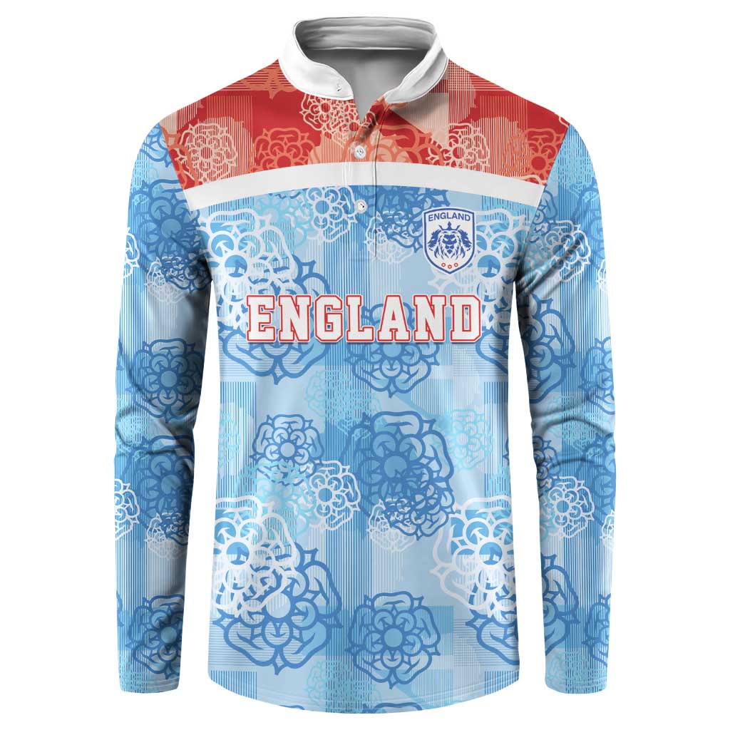 Custom World Football 2026 England Button Sweatshirt Three Lions and Tudor Rose Pattern