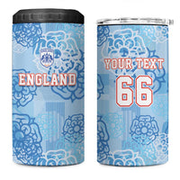 Custom World Football 2026 England 4 in 1 Can Cooler Tumbler Three Lions and Tudor Rose Pattern