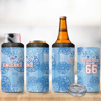 Custom World Football 2026 England 4 in 1 Can Cooler Tumbler Three Lions and Tudor Rose Pattern