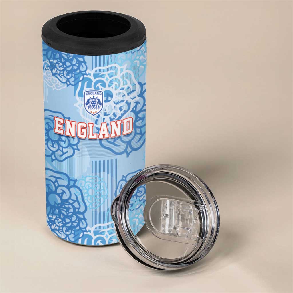 Custom World Football 2026 England 4 in 1 Can Cooler Tumbler Three Lions and Tudor Rose Pattern