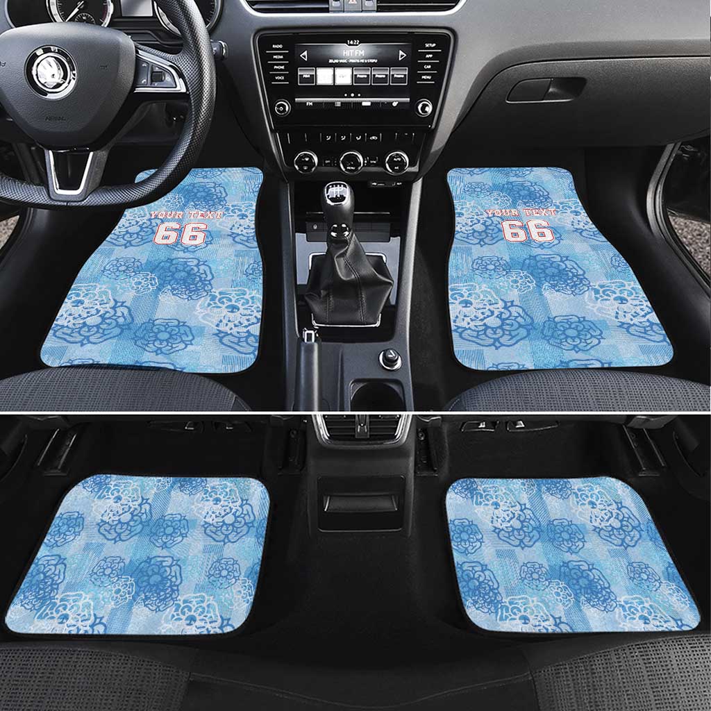 Custom World Football 2026 England Car Mats Three Lions and Tudor Rose Pattern