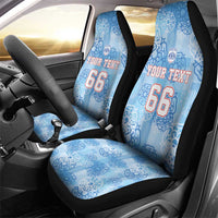 Custom World Football 2026 England Car Seat Cover Three Lions and Tudor Rose Pattern