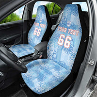 Custom World Football 2026 England Car Seat Cover Three Lions and Tudor Rose Pattern