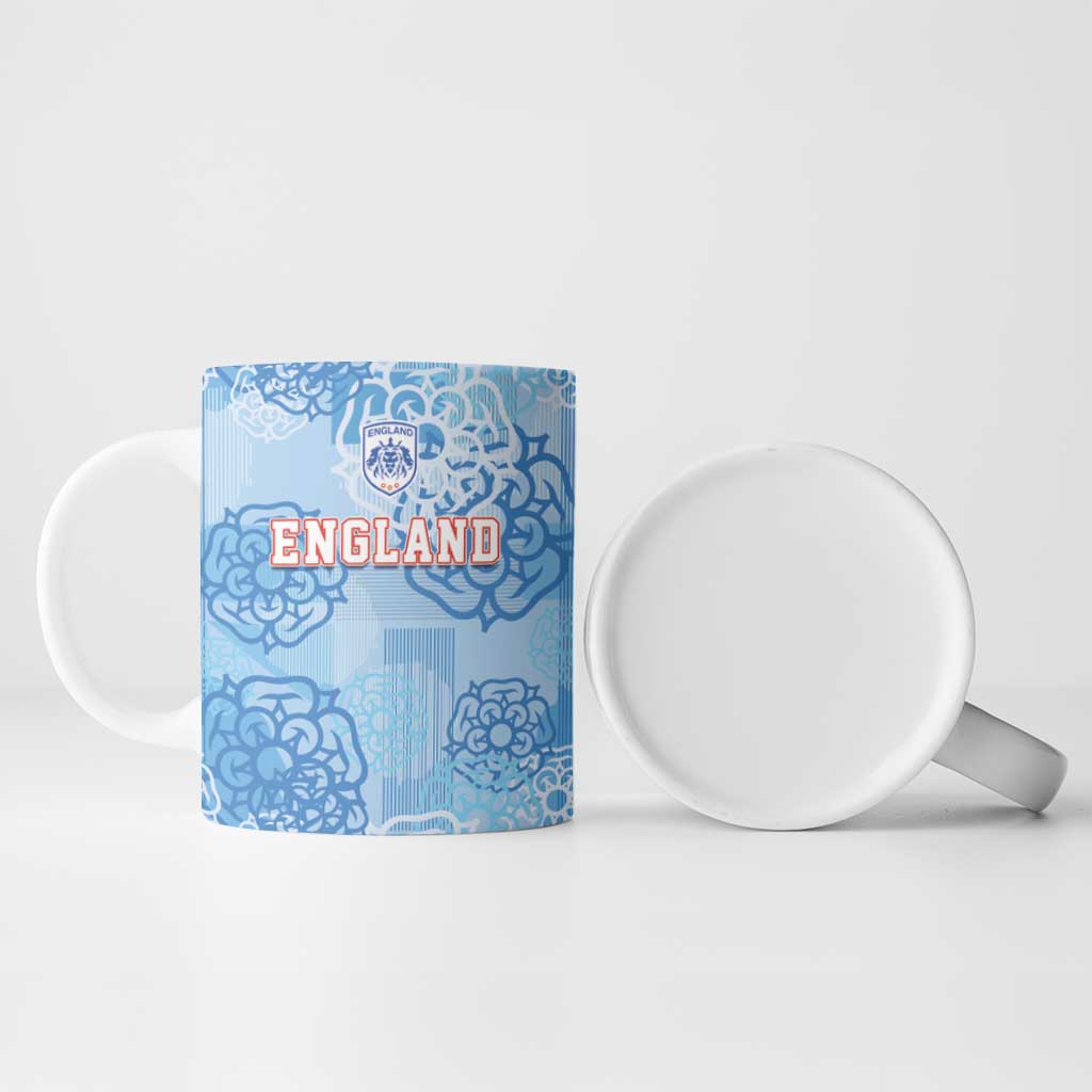 Custom World Football 2026 England Ceramic Mug Three Lions and Tudor Rose Pattern