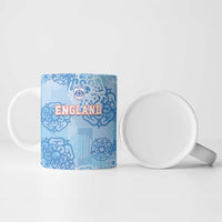 Custom World Football 2026 England Ceramic Mug Three Lions and Tudor Rose Pattern