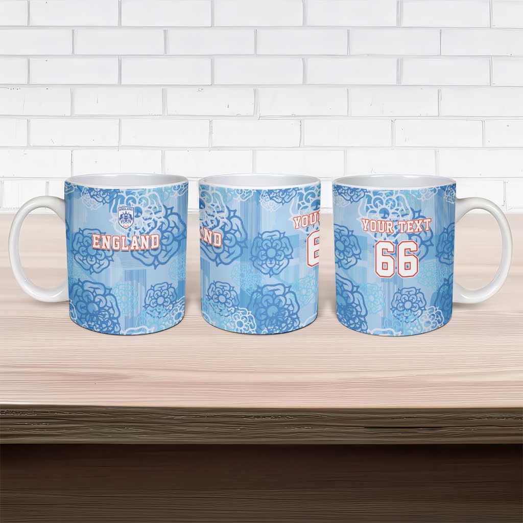 Custom World Football 2026 England Ceramic Mug Three Lions and Tudor Rose Pattern
