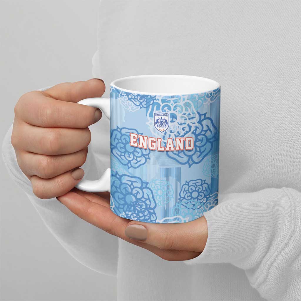 Custom World Football 2026 England Ceramic Mug Three Lions and Tudor Rose Pattern