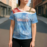 Custom World Football 2026 England Cross Shoulder Shirt Three Lions and Tudor Rose Pattern