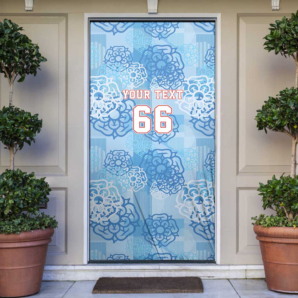 Custom World Football 2026 England Door Cover Three Lions and Tudor Rose Pattern