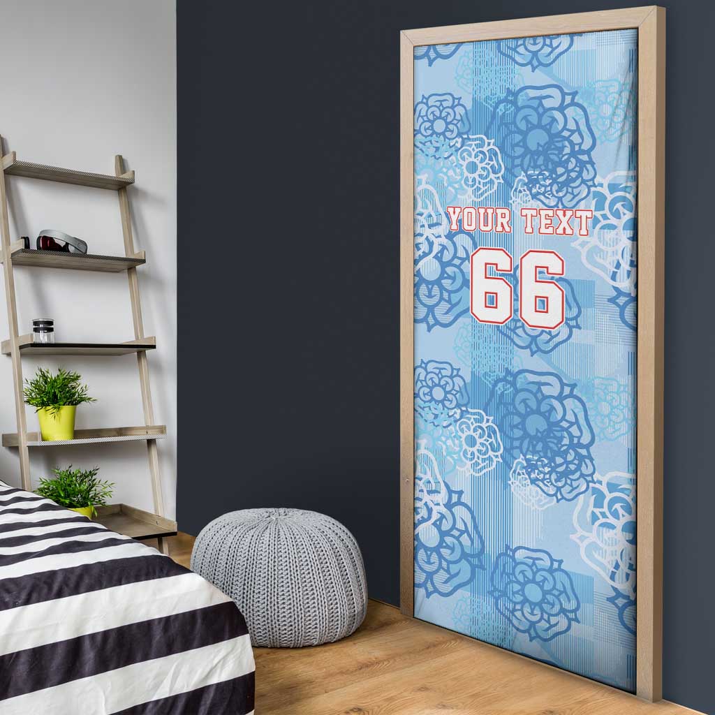 Custom World Football 2026 England Door Cover Three Lions and Tudor Rose Pattern