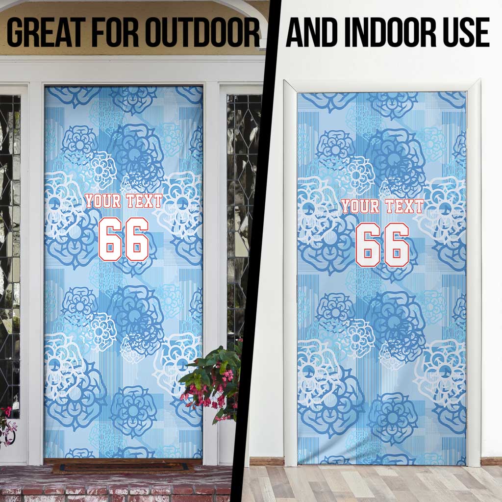 Custom World Football 2026 England Door Cover Three Lions and Tudor Rose Pattern