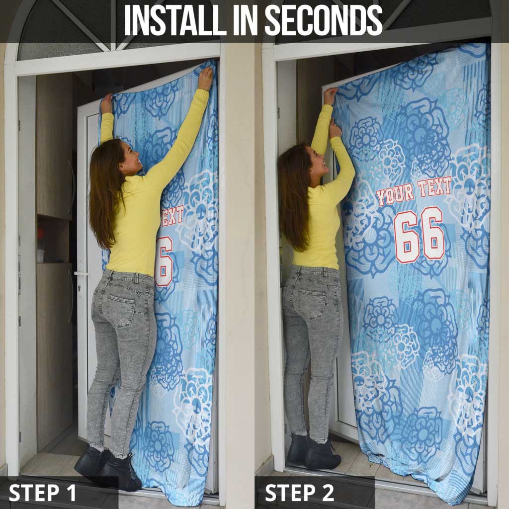 Custom World Football 2026 England Door Cover Three Lions and Tudor Rose Pattern