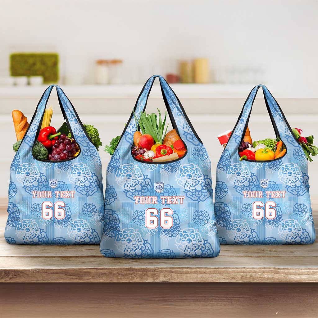 Custom World Football 2026 England Grocery Bag Three Lions and Tudor Rose Pattern