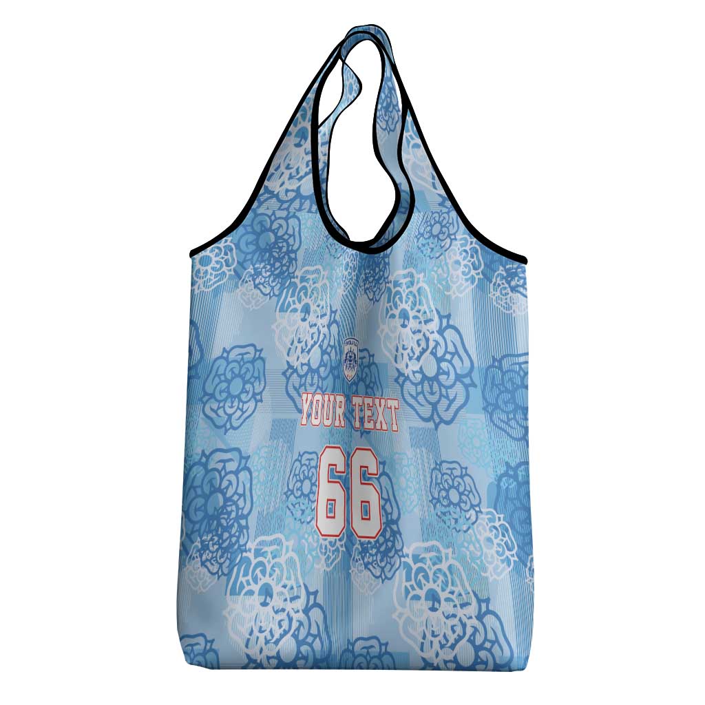 Custom World Football 2026 England Grocery Bag Three Lions and Tudor Rose Pattern