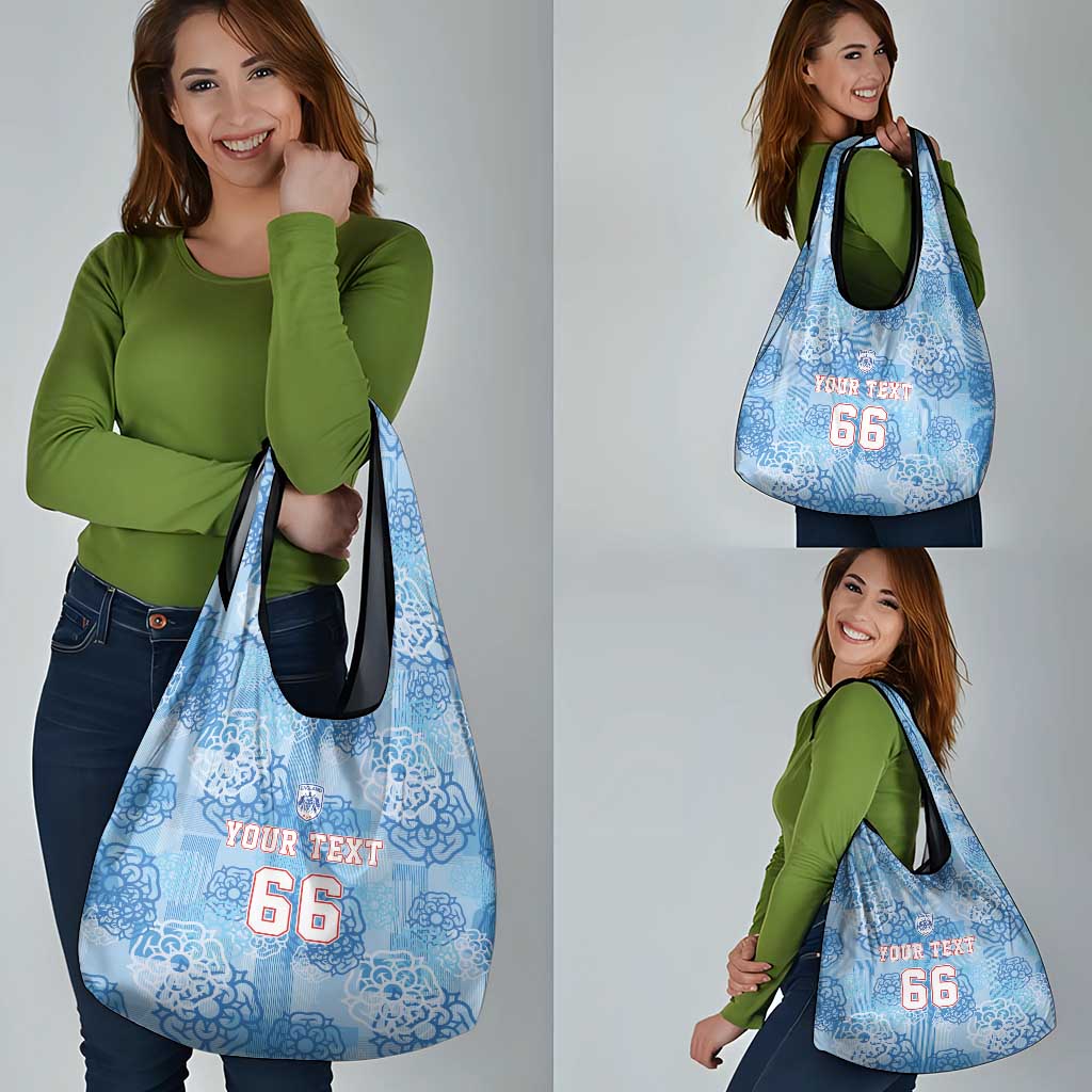 Custom World Football 2026 England Grocery Bag Three Lions and Tudor Rose Pattern