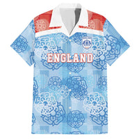 Custom World Football 2026 England Hawaiian Shirt Three Lions and Tudor Rose Pattern