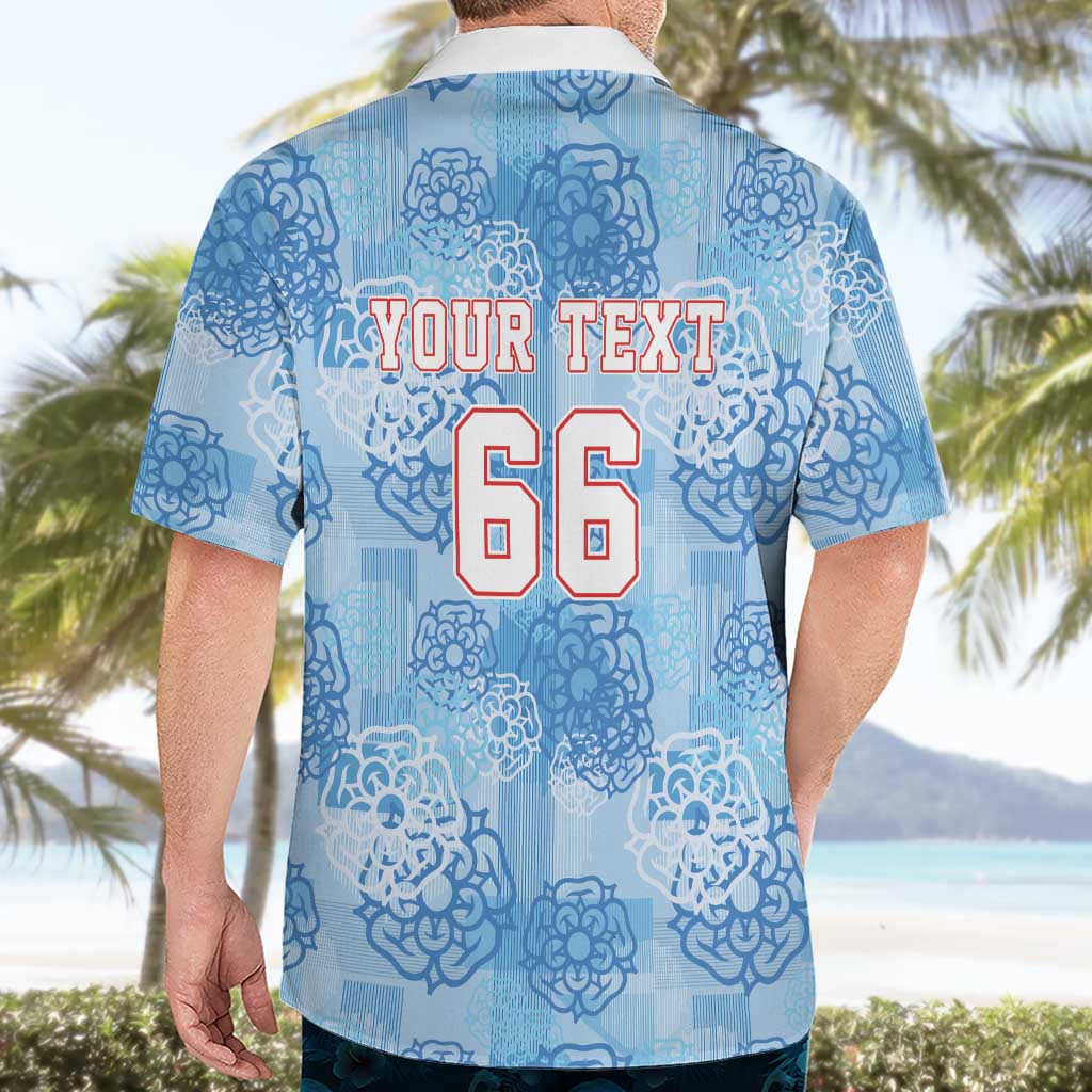 Custom World Football 2026 England Hawaiian Shirt Three Lions and Tudor Rose Pattern