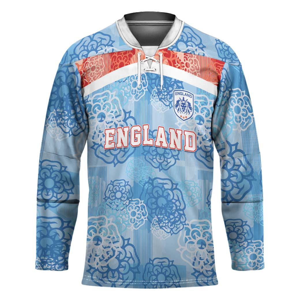 Custom World Football 2026 England Hockey Jersey Three Lions and Tudor Rose Pattern