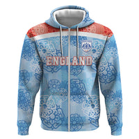Custom World Football 2026 England Hoodie Three Lions and Tudor Rose Pattern