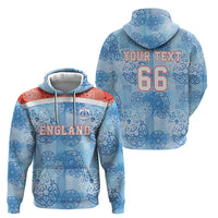 Custom World Football 2026 England Hoodie Three Lions and Tudor Rose Pattern