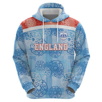 Custom World Football 2026 England Hoodie Three Lions and Tudor Rose Pattern