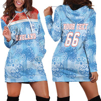 Custom World Football 2026 England Hoodie Dress Three Lions and Tudor Rose Pattern