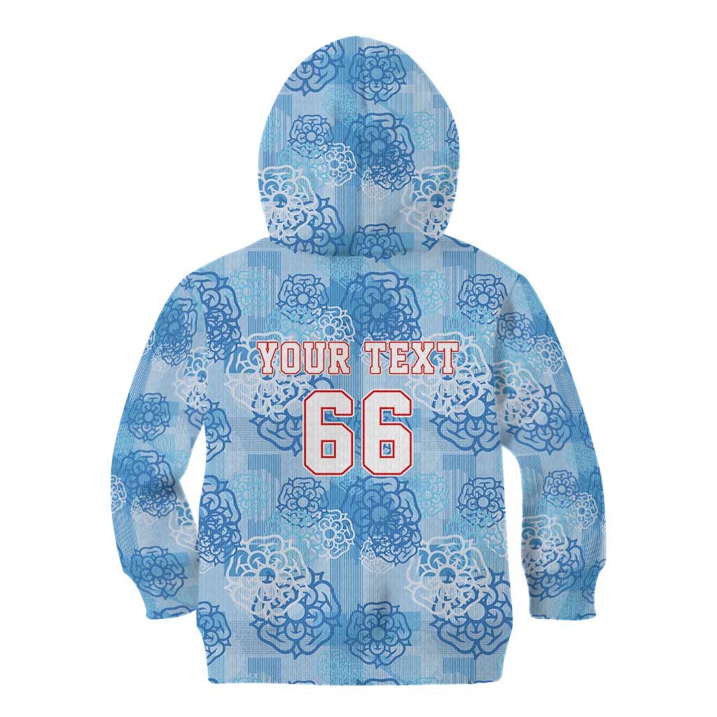 Custom World Football 2026 England Kid Hoodie Three Lions and Tudor Rose Pattern