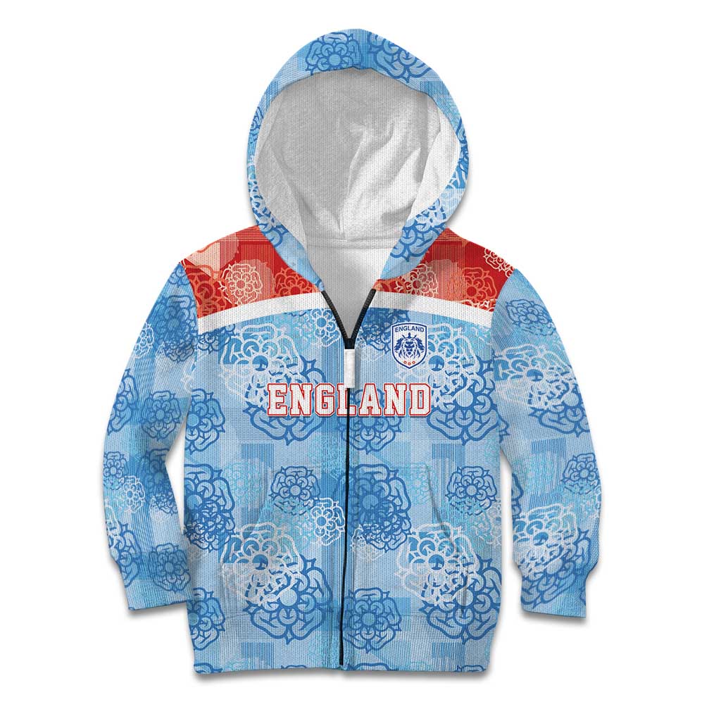 Custom World Football 2026 England Kid Hoodie Three Lions and Tudor Rose Pattern