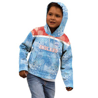 Custom World Football 2026 England Kid Hoodie Three Lions and Tudor Rose Pattern