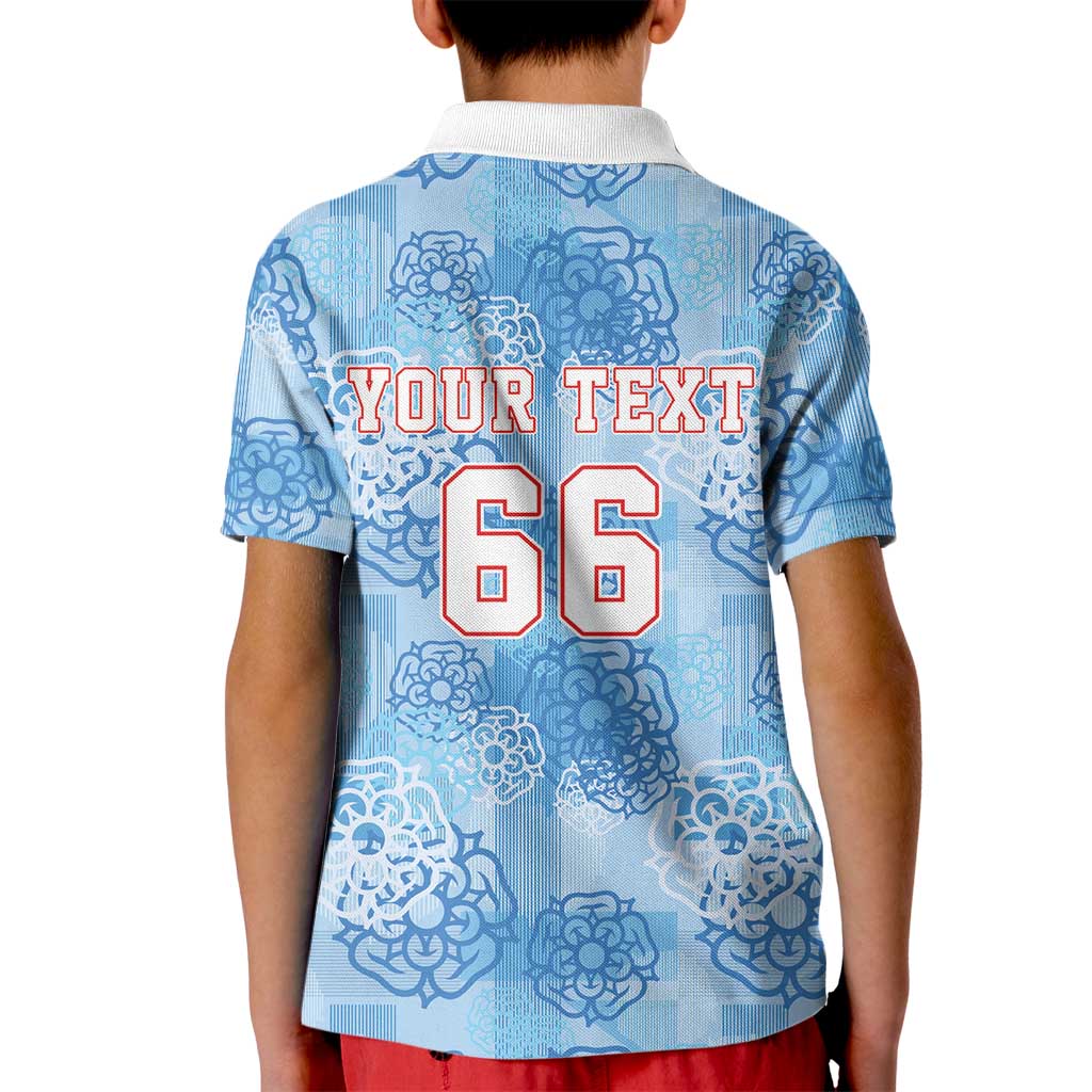 Custom World Football 2026 England Kid Polo Shirt Three Lions and Tudor Rose Pattern