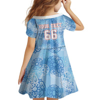 Custom World Football 2026 England Kid Short Sleeve Dress Three Lions and Tudor Rose Pattern