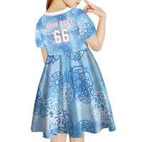 Custom World Football 2026 England Kid Short Sleeve Dress Three Lions and Tudor Rose Pattern