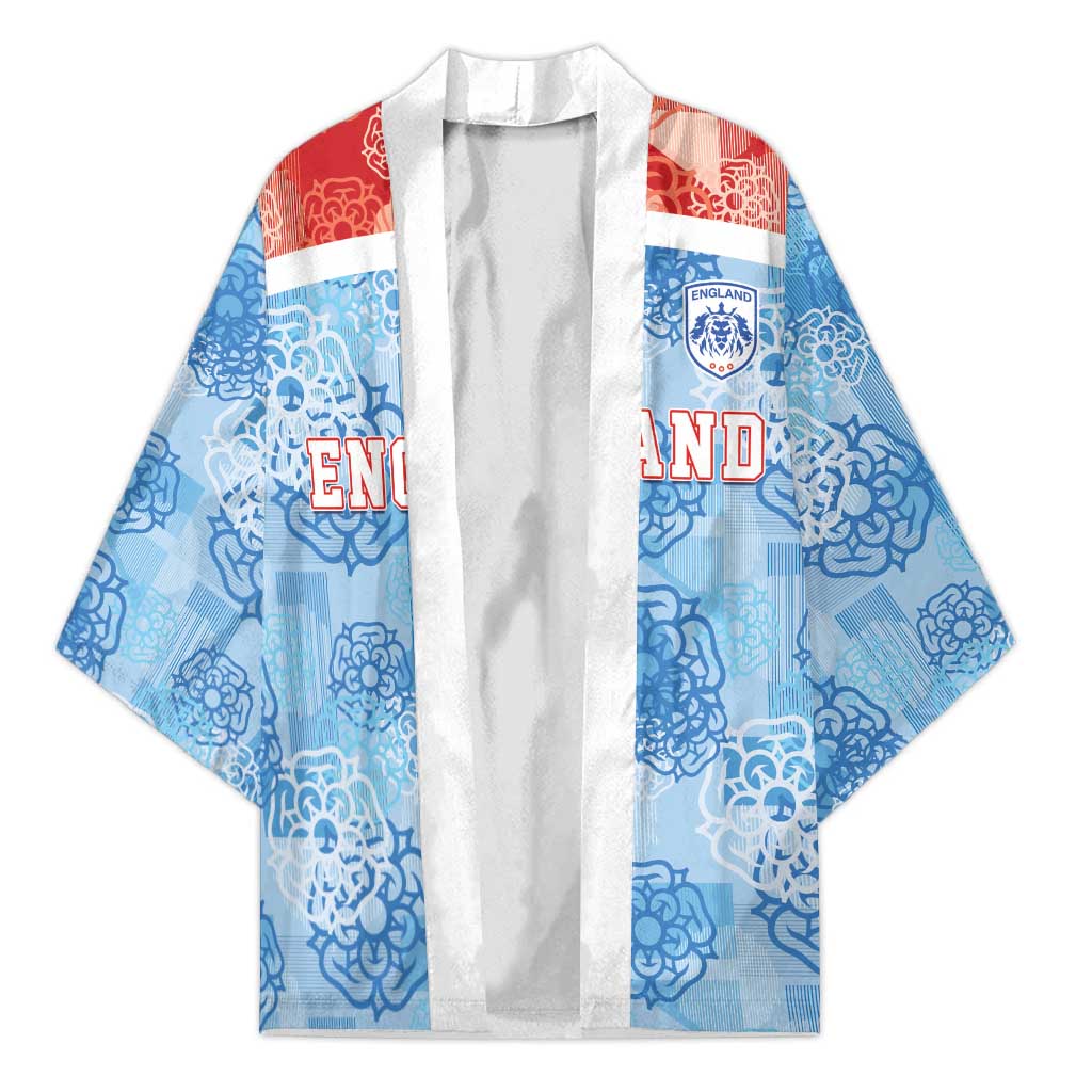 Custom World Football 2026 England Kimono Three Lions and Tudor Rose Pattern