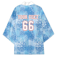Custom World Football 2026 England Kimono Three Lions and Tudor Rose Pattern