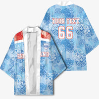 Custom World Football 2026 England Kimono Three Lions and Tudor Rose Pattern