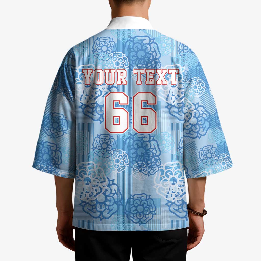 Custom World Football 2026 England Kimono Three Lions and Tudor Rose Pattern