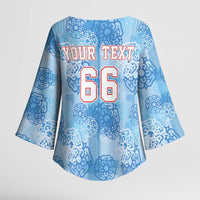 Custom World Football 2026 England Kimono Sleeve Blouse Three Lions and Tudor Rose Pattern