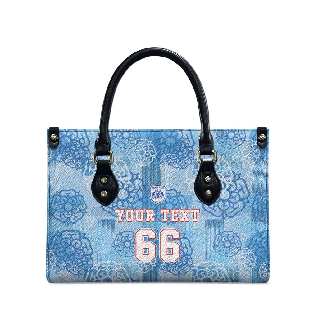 Custom World Football 2026 England Leather Bag Three Lions and Tudor Rose Pattern