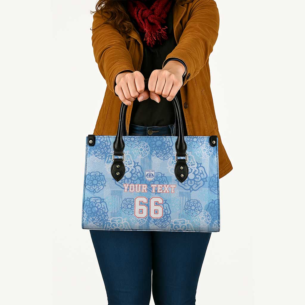 Custom World Football 2026 England Leather Bag Three Lions and Tudor Rose Pattern
