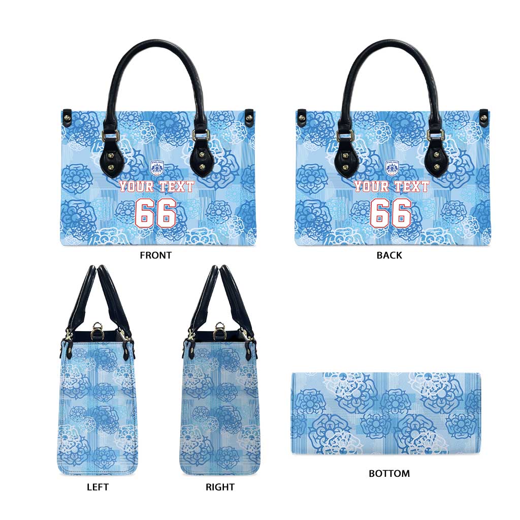 Custom World Football 2026 England Leather Bag Three Lions and Tudor Rose Pattern