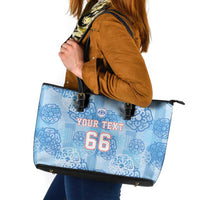 Custom World Football 2026 England Leather Tote Bag Three Lions and Tudor Rose Pattern