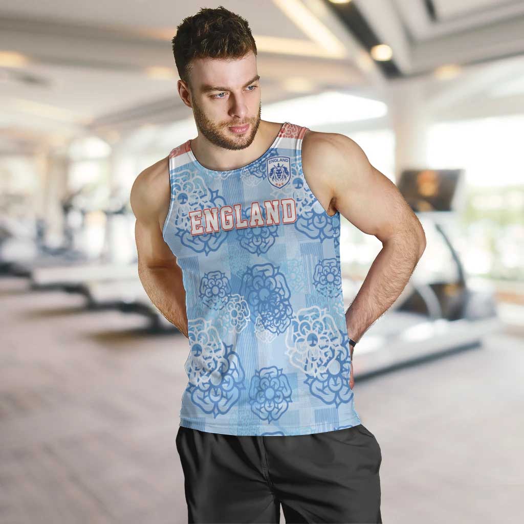 Custom World Football 2026 England Men Tank Top Three Lions and Tudor Rose Pattern